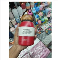 320ml Wooden Lid Portable Handle Stainless Steel Termos water Bottle, Custom Logo School Kid Double Wall Vacuum Flask_img_1
