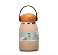 320ml Wooden Lid Portable Handle Stainless Steel Termos water Bottle, Custom Logo School Kid Double Wall Vacuum Flask_img_2