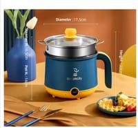Rice Cooker Multicooker Simplicity Portable Electric Multicooker Cooking Pot With Steamer and Multipurpose 1.8 Liter Electric Cooker Pot Manual electric heating pot Cooker Rice cooker_img_0