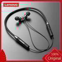 Lenovo HE05 Wireless Bluetooth 5.0 in-Ear Neckband Earphones with Mic - Black Color_img_2