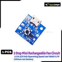 Mini Rechargeable 3.7V/4.2V/5V Fan Circuit | 3-Step Fan Speed Control with LED Indicator | Replacement Parts for Mini Rechargeable Fans_img_0