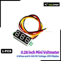 Mini 0.28 Inch 3-Wires Digital Voltmeter | Red LED Display DC 0-100V Digital Panel Voltage Meter_img_0