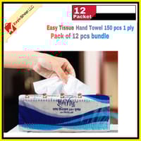 Easy Hand Towel Tissue Super 150 pcs 1 ply Pack of 12 pcs bundle_img_1