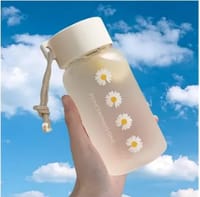 Water Bottle(500 ml), Cute Daisy, Large Capacity, Translucent, Water Bottle, Cup, Mug, Cup, Stylish, Wide Mouth_img_1