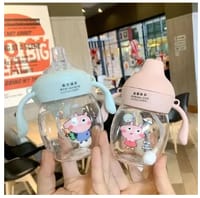 Baby learning 350ml drinking water cup baby toddler duckbill cup preschool child handle strap_img_0