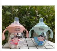 Baby learning 350ml drinking water cup baby toddler duckbill cup preschool child handle strap_img_1