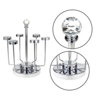 Rotating Cup Mug Glass Holder Rack Stainless Steel 6 Cups Drying Rack Stand Made Stainless Steel_img_1
