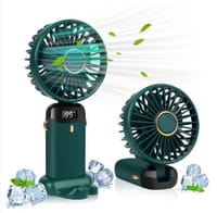 Portable Handheld Personal Rechargeable Fan LED Digital Display 90°Adjustable 4000mAh Rechargeable Fan 9-16 Hour, 5 Speed Wind Mini Aromatherapy Fan for Room Table Outdoor Traval_img_0