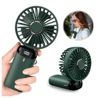 Portable Handheld Personal Rechargeable Fan LED Digital Display 90°Adjustable 4000mAh Rechargeable Fan 9-16 Hour, 5 Speed Wind Mini Aromatherapy Fan for Room Table Outdoor Traval_img_1