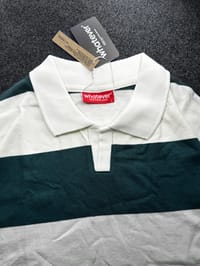 University Stripe Polo T-Shirt (White Green)_img_1