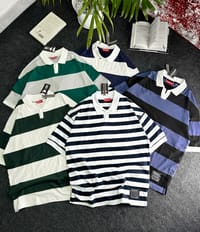 University Stripe Polo T-Shirt (White Green)_img_2
