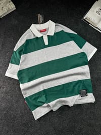 University Stripe Polo T-Shirt (Ash Green)_img_0
