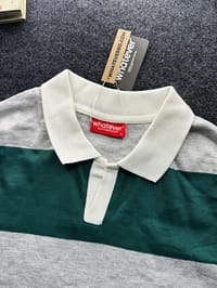 University Stripe Polo T-Shirt (Ash Green)_img_1
