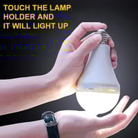 15W AC/DC Rechargeable LED Bulb | Dual 1200mAh ×2 Removable Battery | Pin & Thread Holder | Up to 6Hr Backup | Free Hook_img_1
