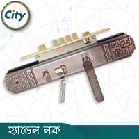 উচ্চ সুরক্ষা বড় আকারের হ্যান্ডেল লক অতিরিক্ত নব সহ প্রধান দরজার জন্য অ্যান্টিক রঙের দরজার লক Door Lock_img_1