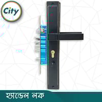 প্রিমিয়াম কুয়ালিটি ডোর লক বড় আকারের হ্যান্ডেল লক অতিরিক্ত নব সহ প্রধান দরজার জন্য কালো রঙের দরজার লক Door Lock_img_4