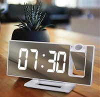 Digital Alarm Clock with 180° Rotating Projector -_img_0