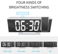 Digital Alarm Clock with 180° Rotating Projector -_img_2