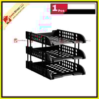 Good Luck File Organizer 3 Tray Blue or Black 1pcs_img_1