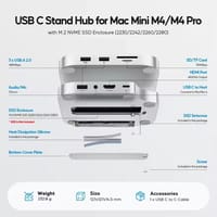 PULWTOP Mac mini M4/M4 Pro Hub Stand Dock with External Storage Upgrade M.2 SSD Enclosure(SSD NOT Included)_img_2