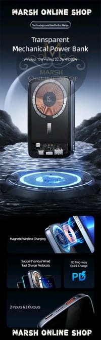 💥USAMS CD184 10000mAh PD 20W Aluminum Magnet WirPower Bankeless_img_7