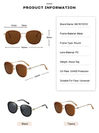 🕶️MATEYOYO Fashion Sunglasses Round Women Eye Sunglasses Korean Style_img_14