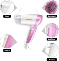 Kemey KM-6833 / KM-3365 / KM-6831 2 in 1 Electric Foldable Hair Dryer – Professional Hot & Cold Wind Blow Dryer for Home Use_img_1