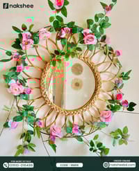 Rattan Mirror (RM04) + Rose vine flower_img_0