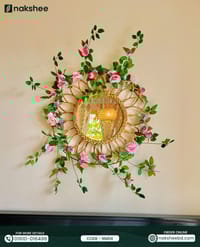 Rattan Mirror (RM04) + Rose vine flower_img_5