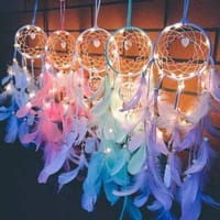 Dream Catcher Feather Fairy LED Light Wall Hanging Bedroom Décor Ornament Gift_img_2