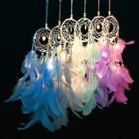 Dream Catcher Feather Fairy LED Light Wall Hanging Bedroom Décor Ornament Gift_img_3