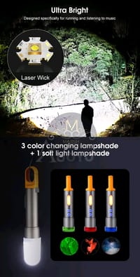 💥Auoyo Multifunctional COB Warning Zoomable Flashlight_img_10