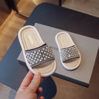 Baby Girls Summer Rhinestone Pearl Crib Slippers Beach Sandal (18 months to 3 years)_img_3