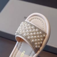 Baby Girls Summer Rhinestone Pearl Crib Slippers Beach Sandal (18 months to 3 years)_img_5