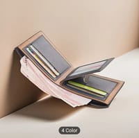 Men'S Ultra-Thin Faux Leather Wallet with Multiple Card Slots & Coin Pocket_img_1