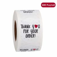 Thank You Stickers 500pcs Roll Round Creative Pattern Thank you Stickier Sealing Business Label Sticker_img_0