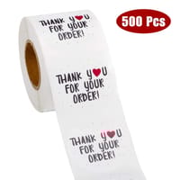 Thank You Stickers 500pcs Roll Round Creative Pattern Thank you Stickier Sealing Business Label Sticker_img_1