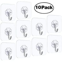 10 Piece Hanger Hook For Bathroom Transparent Strong Self Adhesive Door Wall Hanger Hooks Suction Heavy Load Rack Cup Soccer_img_0