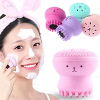 Facial Cleansing Brushes Silicone Cute Octopus Facial Cleanser Pore Cleanser Exfoliator Face Scrub Washing Brush Skin Care Tools_img_0