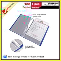 Display Book Plastic File Folder Display Presentation Book 100 Pocket A4 Size Random color- 1pcs_img_1