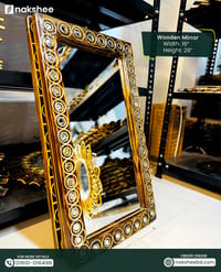 Squre wooden mirror 16/28” // বর্গাকার কাঠের আয়না_img_0