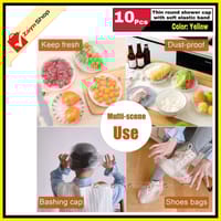 Thin poly Shower cap with soft elastic band Pack of 10 pcs_img_1