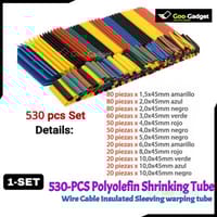 530pcs Assorted Heat Shrink Tube Kit | Polyolefin Insulation Sleeving 2:1 for Wires & Cables_img_0