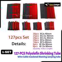 127pcs Assorted Heat Shrink Tube Kit | Polyolefin Insulation Sleeving 2:1 for Wires & Cables_img_0