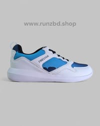 Finelook Men's white and Blue Mesh Sneakers_img_0