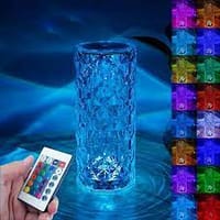 Rose Crystal table Lamp 16 Color Changing RGB Touch Lamp USB Romantic LED Rose Diamond desk Lamps for Bedroom Living MHN - charger light_img_2