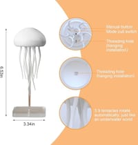 ET RGB Gradient Cute Jellyfish Bedside Lamp Voice Control Light Rechargeable – Type-C Table Lamp Bedside Lamp with Touch Sensor Lamp for Bedrooms, Living Room_img_2