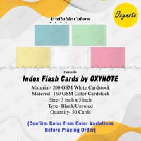 OXYNOTE 3 x 5 inches Index Flash Cards - 50 Cards - Suitable for Exam Preparation, Cheat Sheets, Short Notes, Syllabus Revision_img_1
