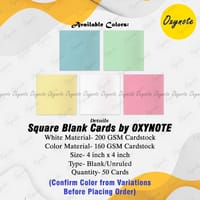 OXYNOTE Square Blank Cards - 4x4 inch - 50 Cards_img_1