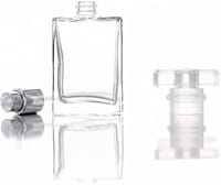 Empty Perfume Atomizer Refillable Spray 100ml Bottle 1pcs - Transparent Glass Square Shape - Very Comfortable and Fashionable_img_1